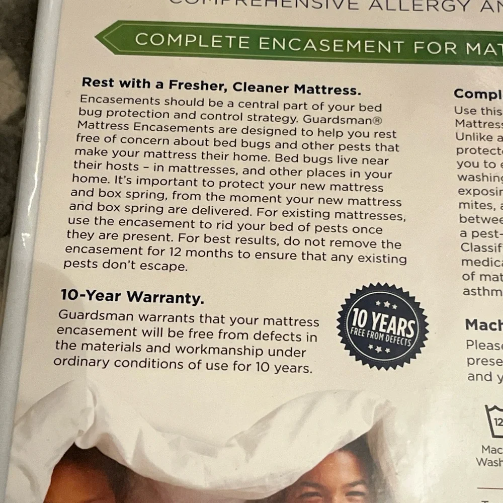 New Guardsman Mattress OR Box Spring Encasement Size Twin XL Extra Deep Allergy
